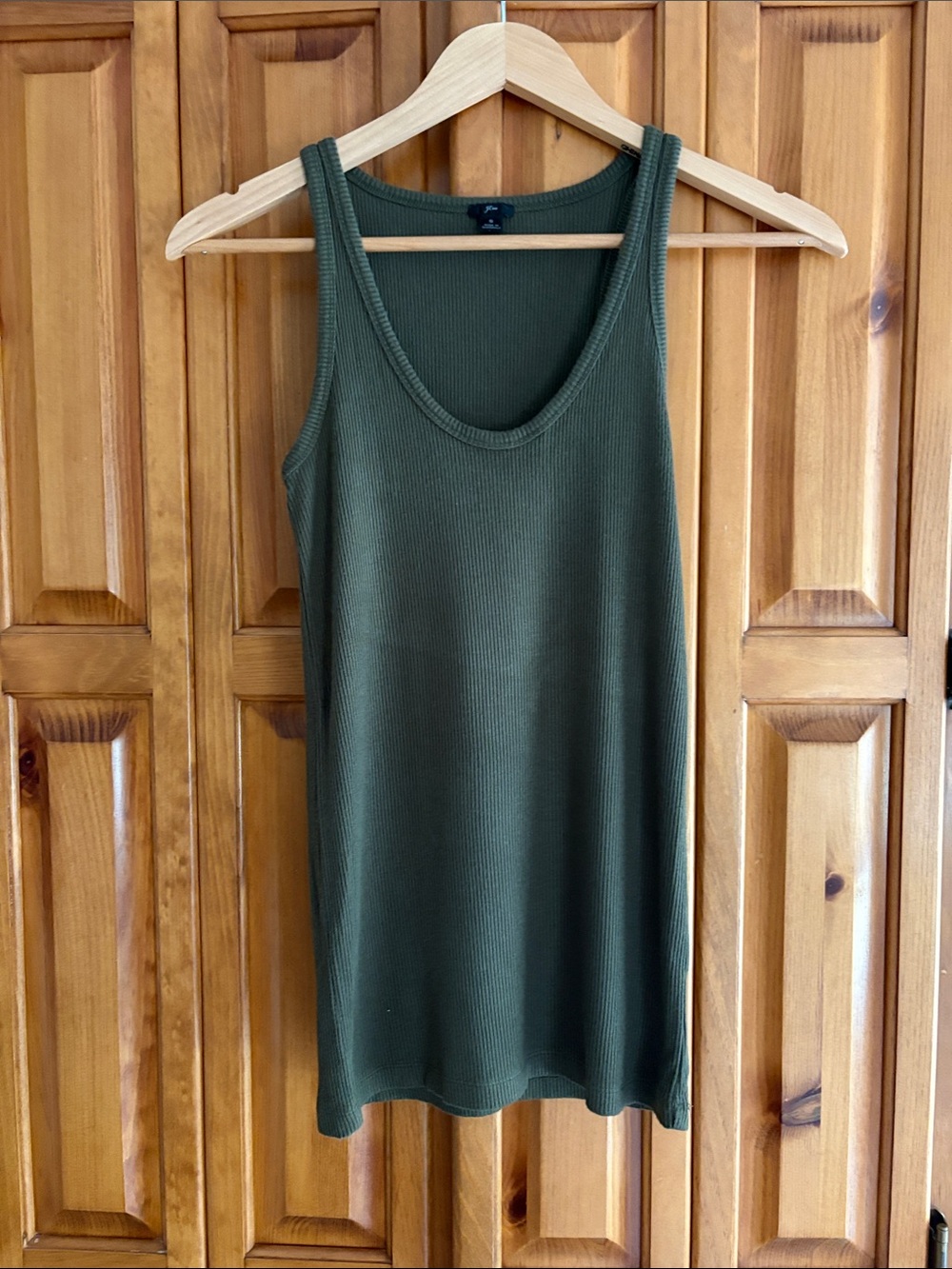 J. Crew Olive Ribbed Scoop Neck Tank